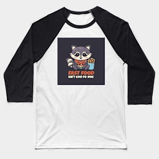 Babby Raccoon Fast Food Baseball T-Shirt